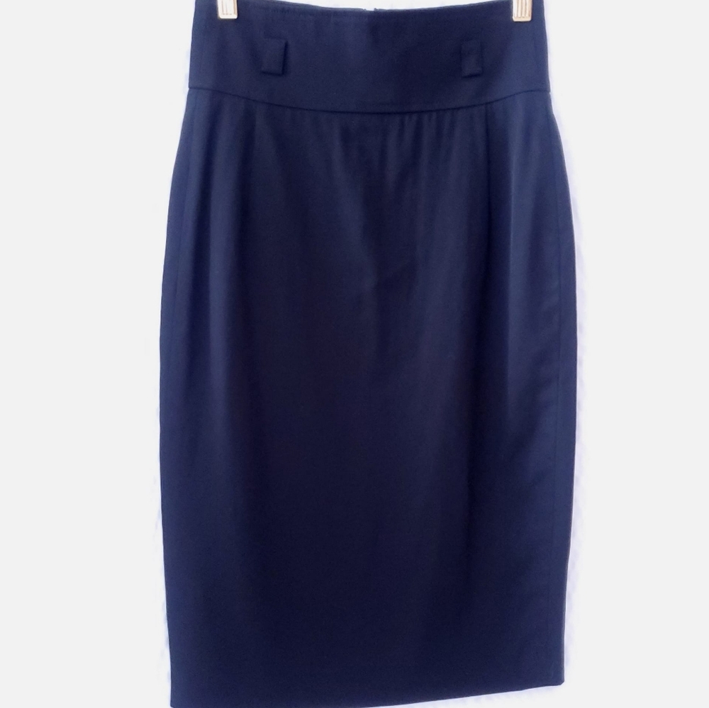 Burberry Black Wool Pencil Skirt